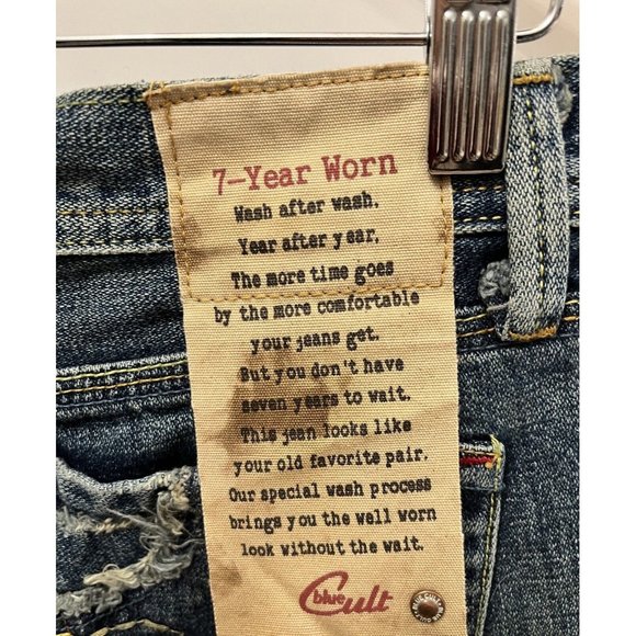NEW Y2K VINTAGE BLUE CULT LOW RISE WEEKENDER FLARE BOOTCUT JEANS SIZE 28 - Picture 4 of 10